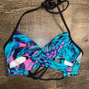 PINK Victoria’s Secret Colorful Bikini Top Size Small